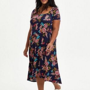 TORRID Super Soft Hi Low Dress - floral 3XL